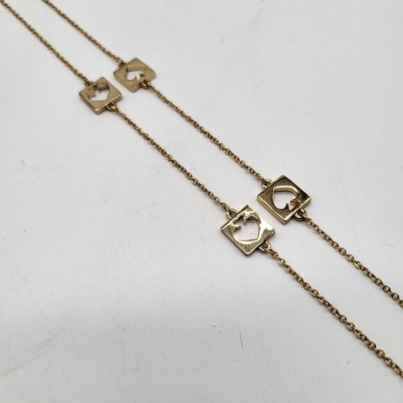 Kate Spade New York Hole Punch Cut out Gold Tone Long Necklace - Picture 7 of 12